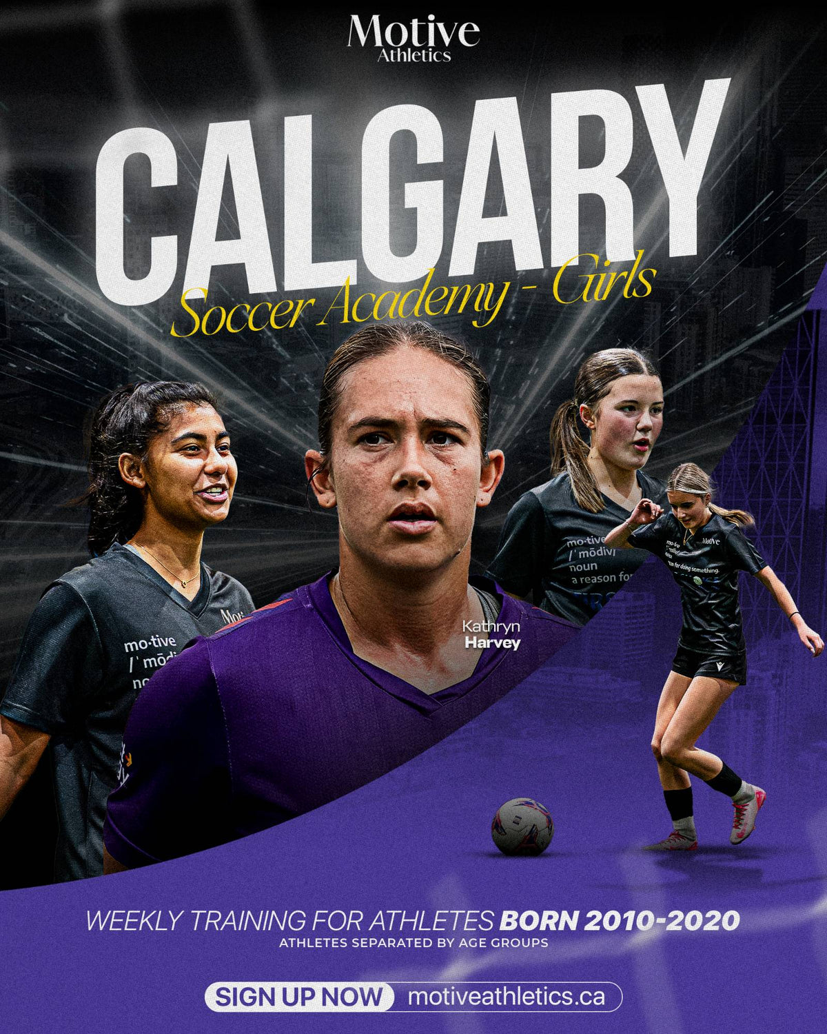 Calgary Girls Soccer Academy: weekly training for athletes born 2010-2020 at Villains Training Centre