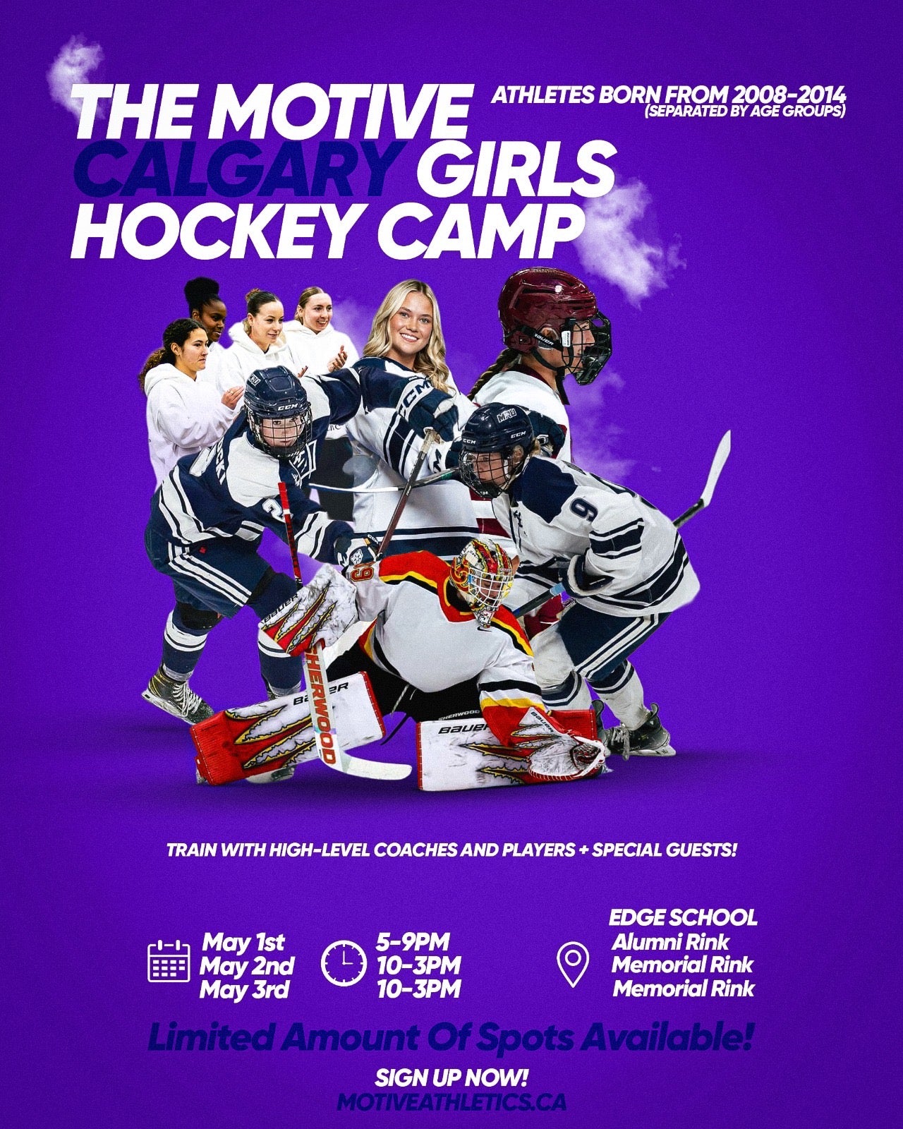 Promotional poster for Calgary Girls Hockey Camp