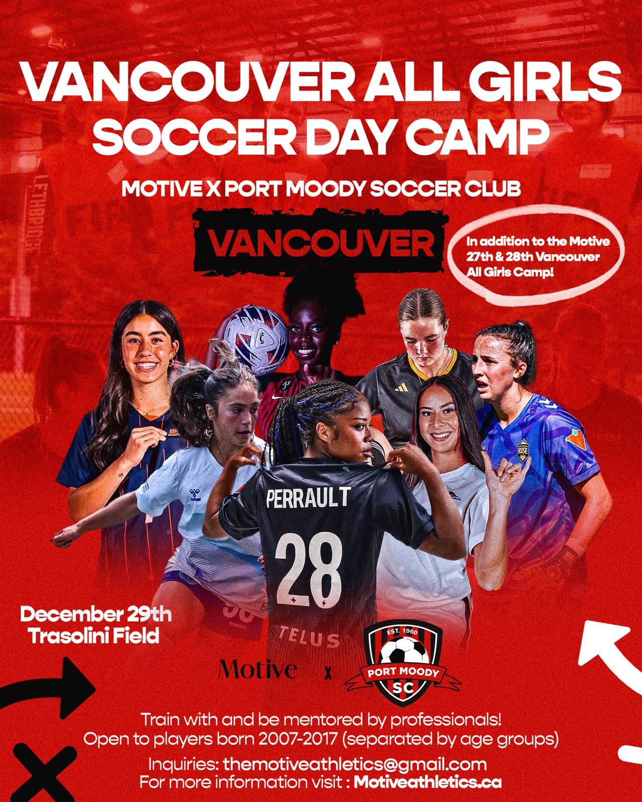 Motive x Port Moody Vancouver All Girls Soccer Day Camp