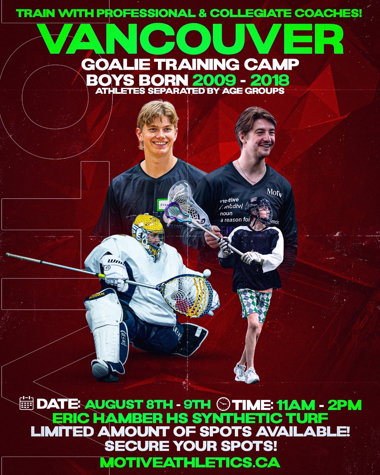 Vancouver Boys Goalie Lacrosse Camp