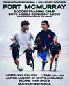 Fort McMurray Soccer Training Camp poster – boys and girls born 2007-2020, July 15-17, 12-3PM