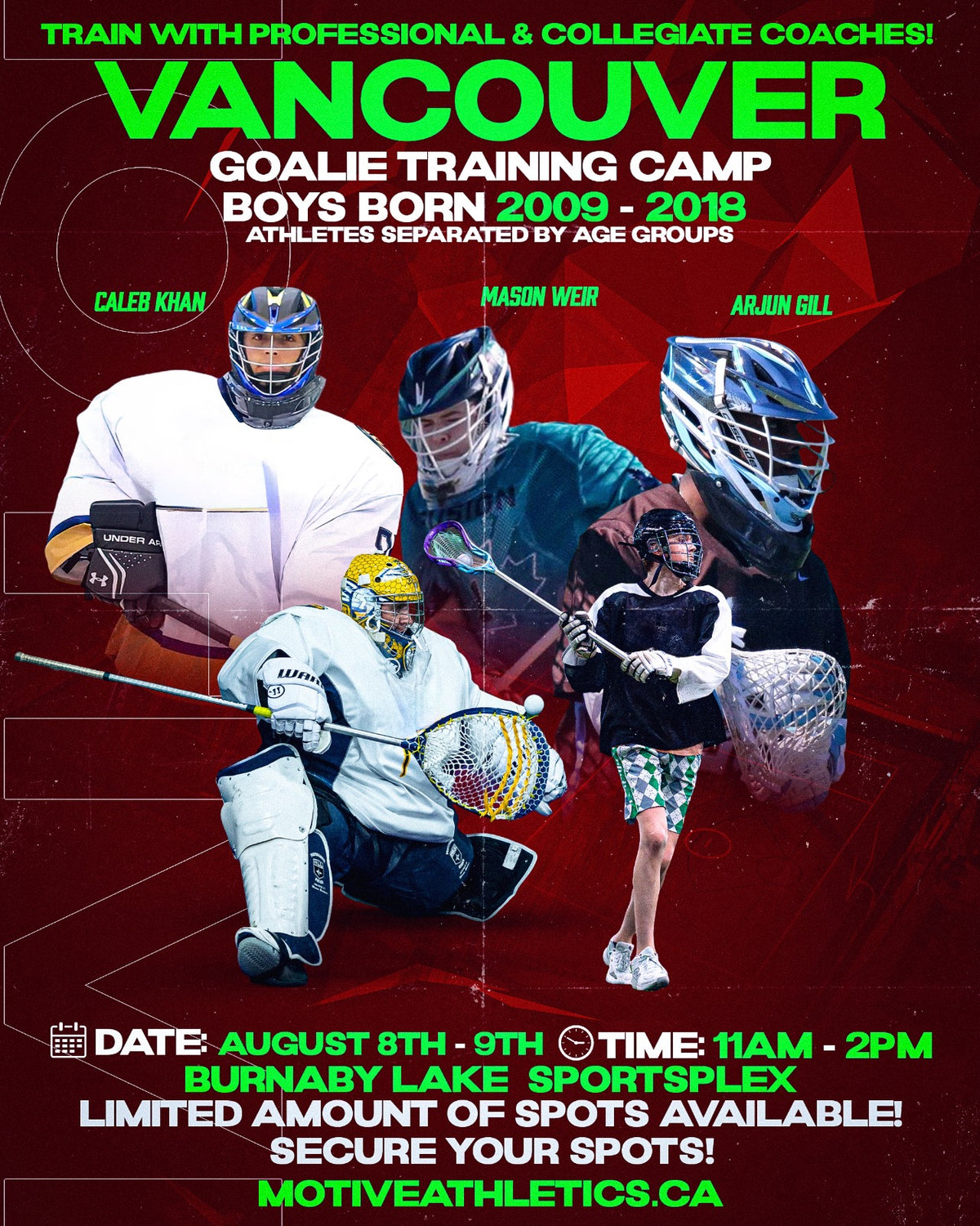 Vancouver Boys Field Goalie Lacrosse Camp