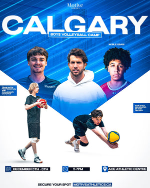 Calgary Boys Volleyball Camp poster - December 5-6, 5-7PM, Ace Athletic Centre, Calgary