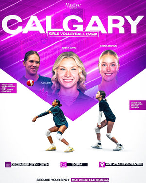 Calgary Girls Volleyball Camp poster - December 27-28, 12-2PM, Ace Athletic Centre, Calgary