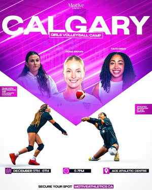 Calgary Girls Volleyball Camp poster - December 5-6, 5-7PM, Ace Athletic Centre, Calgary