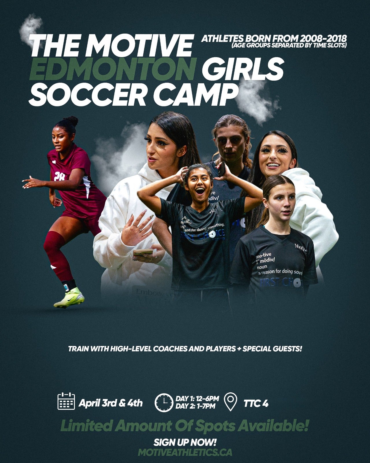 Promotional poster for Edmonton Girls Soccer Camp