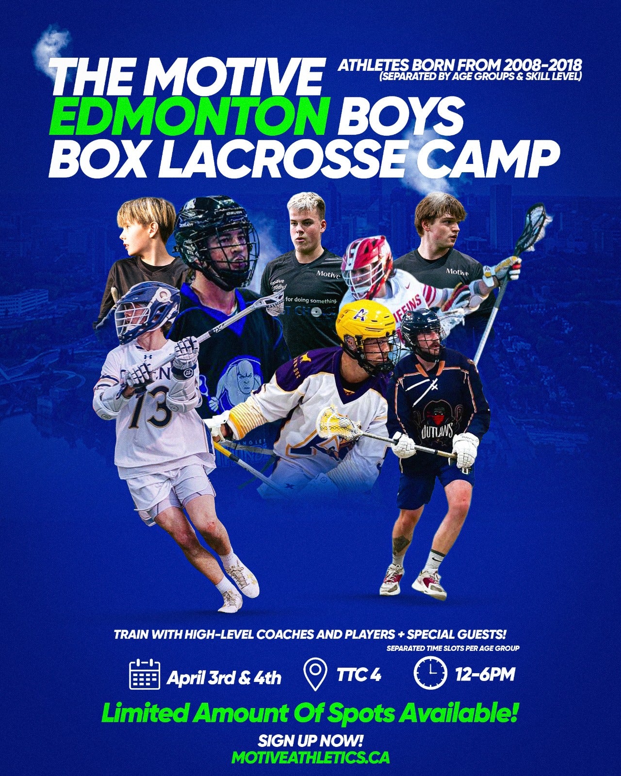 Promotional poster for Edmonton Boys Box Lacrosse Camp